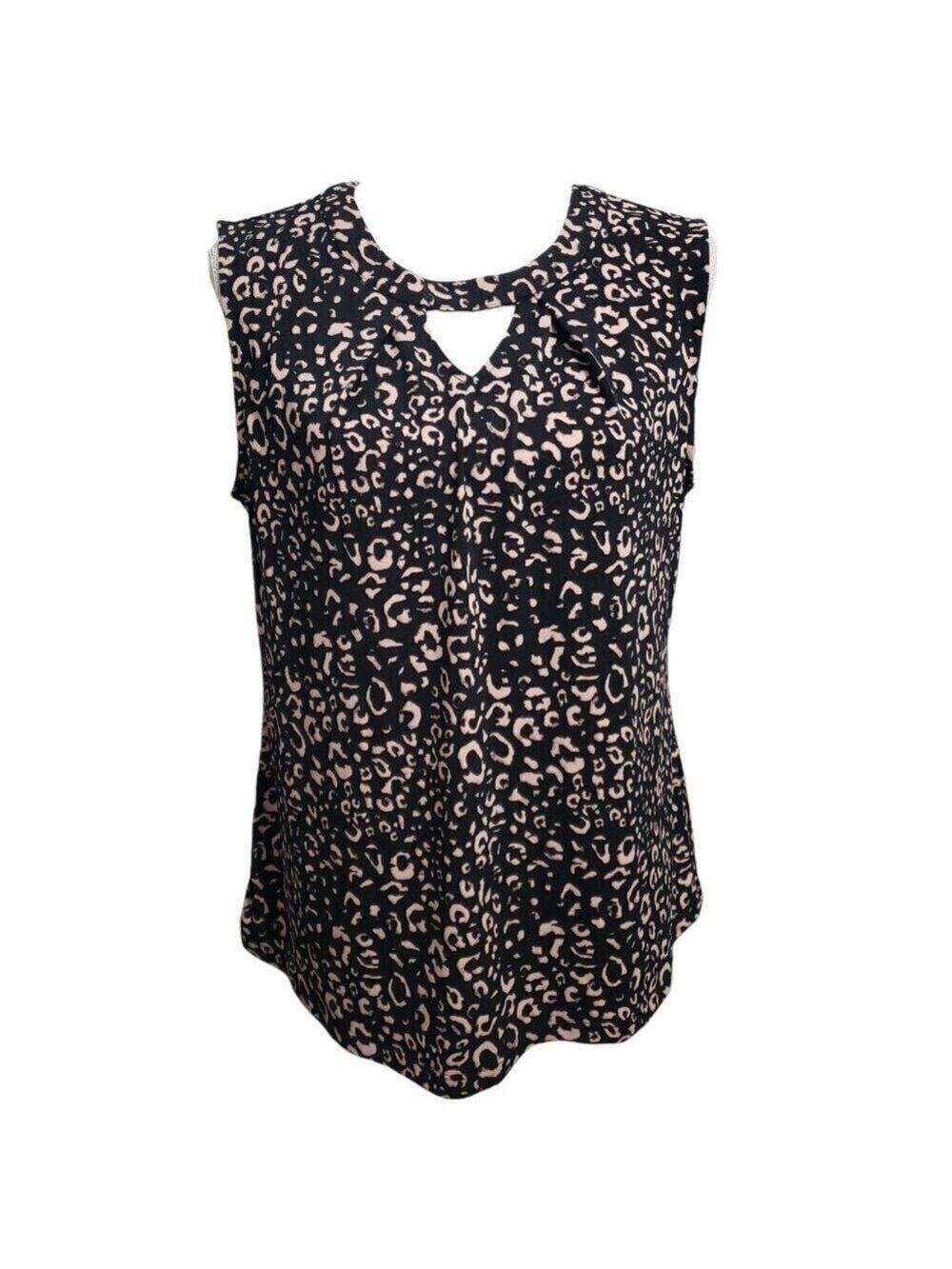 Attention Women's Sleeveless Animal Print Blouse Large